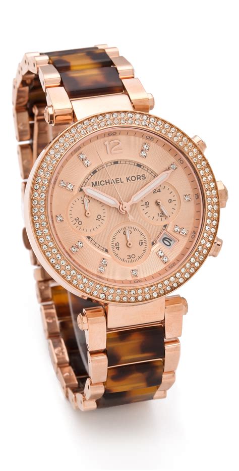 michael kors womens parker watch tortoise|Parker Gold.